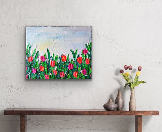 Colourful Tulip Field - Pleinair at Lisse