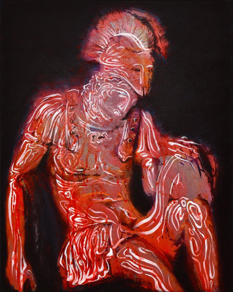 Urban And Pop Portrait Acrylic Painting By Alex Nizovsky, 24 X 30, Untitled 10132023, Original Artwork