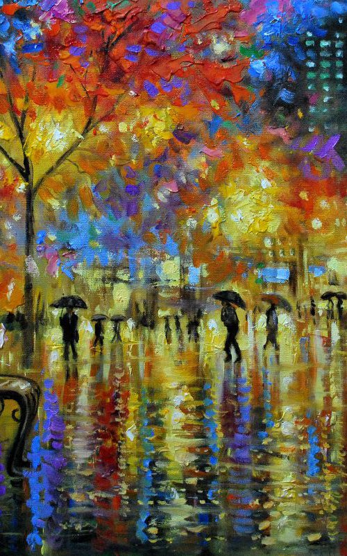 Rain in night 30x20 inches by Vishalandra Dakur