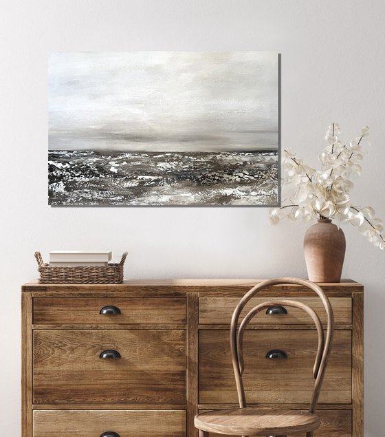 Monochrome Seascape in Grey