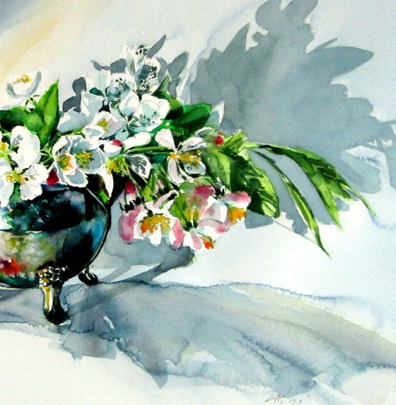 Still life with flowering branch