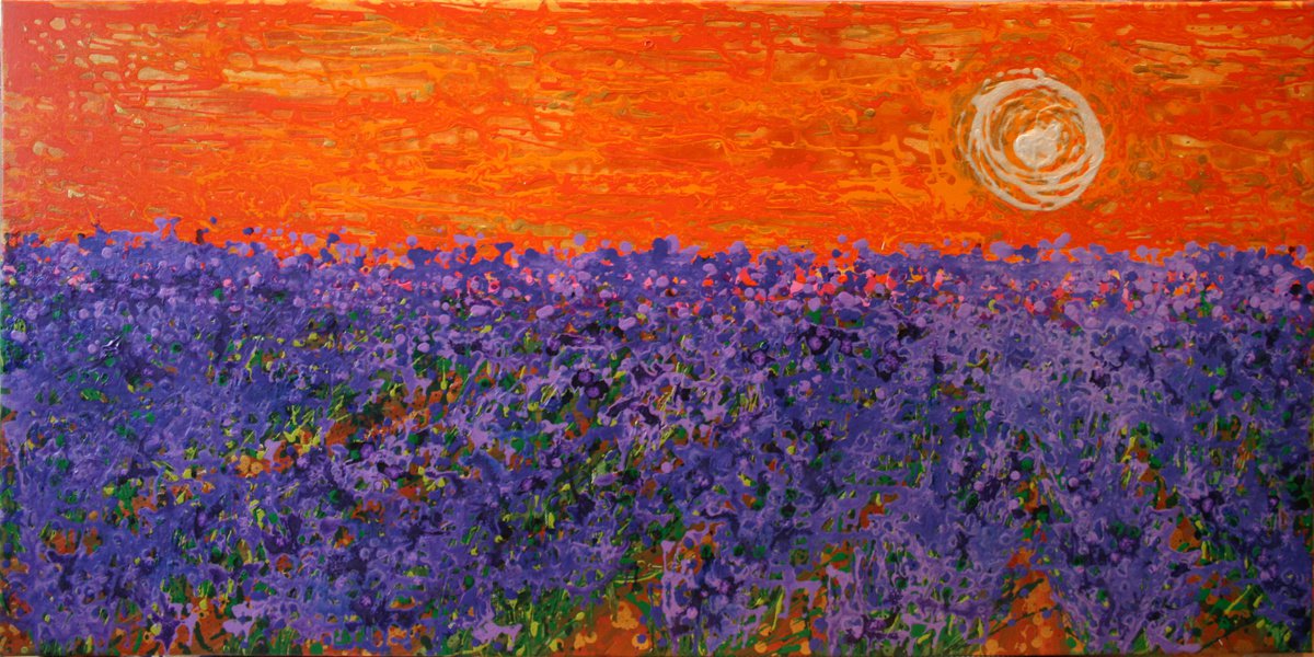 Evening Lavender Rhapsody By Salana Art / Svetlana Samovarova, 47 X 24, Artwork For Sale On Artfinder