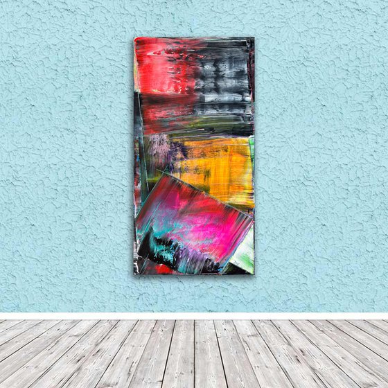 "Smooth Operator" - Original Large PMS Abstract Acrylic Painting On Canvas - 24" x 48"
