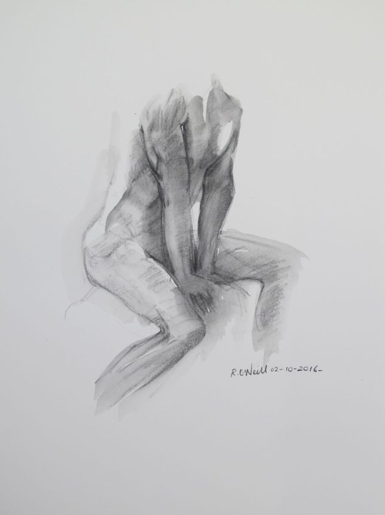 Seated male nude