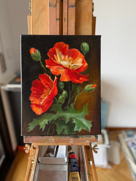 Poppies: Flame I ( Left Panel)