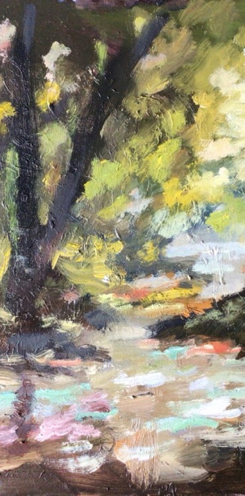 Dappled sunlight in the woods by Julian Lovegrove Art