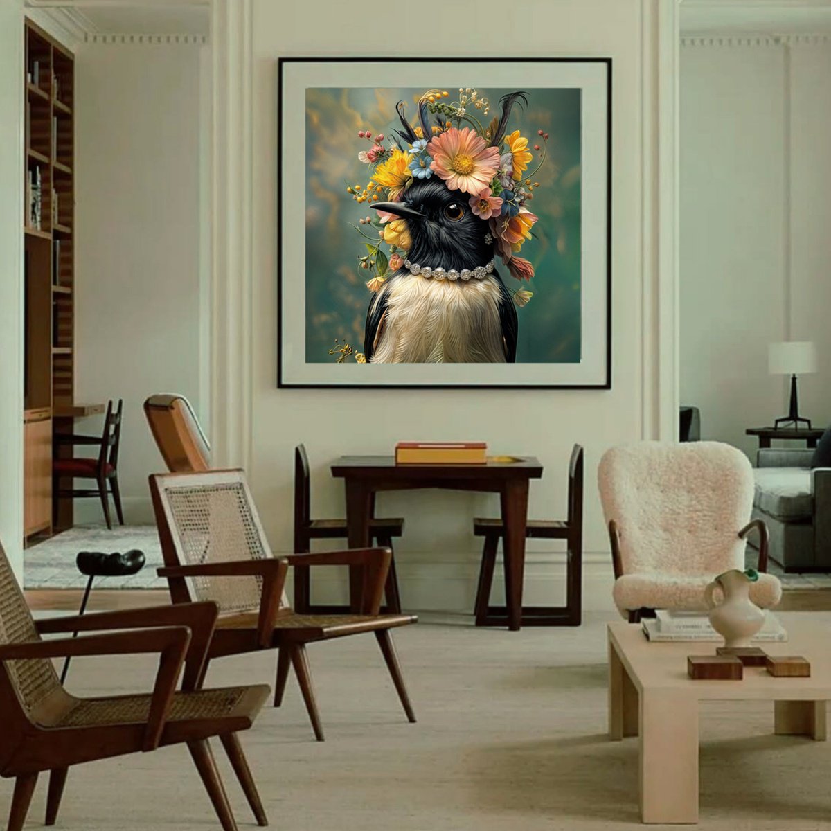 Photorealistic Animal Photograph By Michael Filonow, 32 X 32", Flower Child, Original Artwork