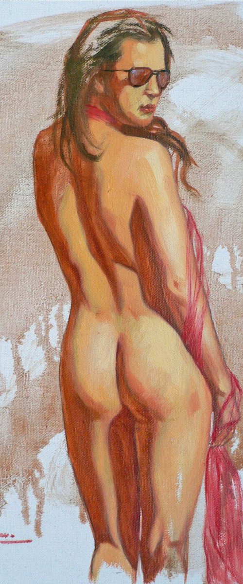 Oil painting art sexy naked girl #16-10-5-02 by Hongtao Huang