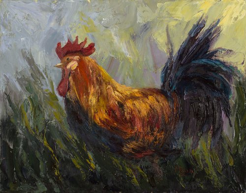 A Rooster's Repose by Paula Ryan