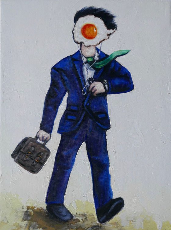 Jeffrey rushing off to work.