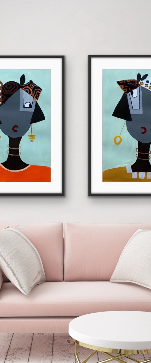 Tis the Privilege of Friendship (Diptych) by Rashna Hackett