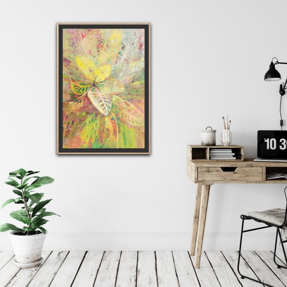 Croton in yellow