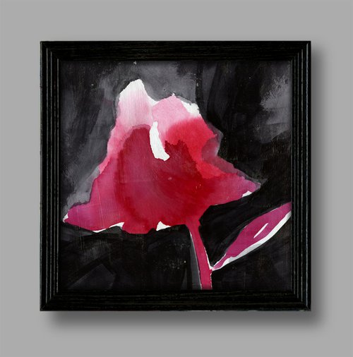 Organic Impressions 07 - Framed Abstract Tulip Poppy Floral by Kathy Morton Stanion by Kathy Morton Stanion