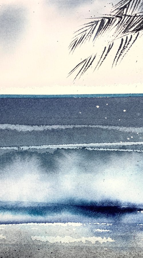 Palm tree on the beach by Eugenia Gorbacheva