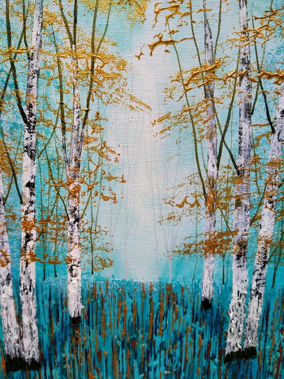 Golden Blue Birch Wood