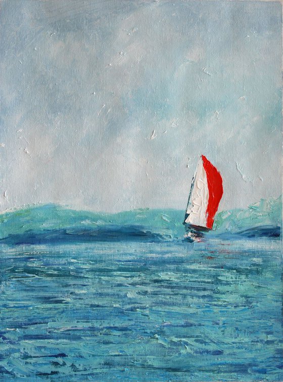 Scarlet Sail /  ORIGINAL PAINTING