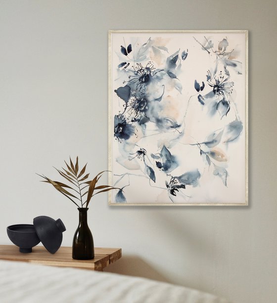 Abstract Florals in Blue - Concentration