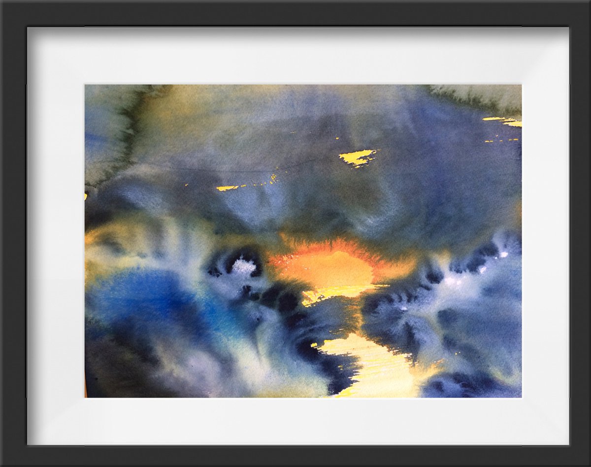Into the Light - Landscape Seascape Watercolor by Gesa Reuter
