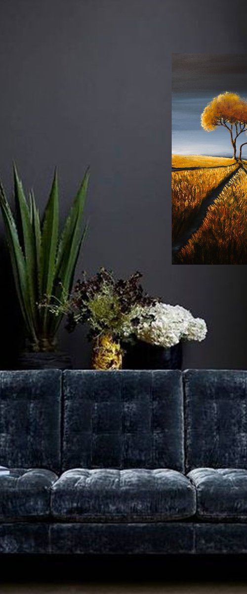 Autumn Sunrise III-  Fields and Colors Series by Danijela Dan