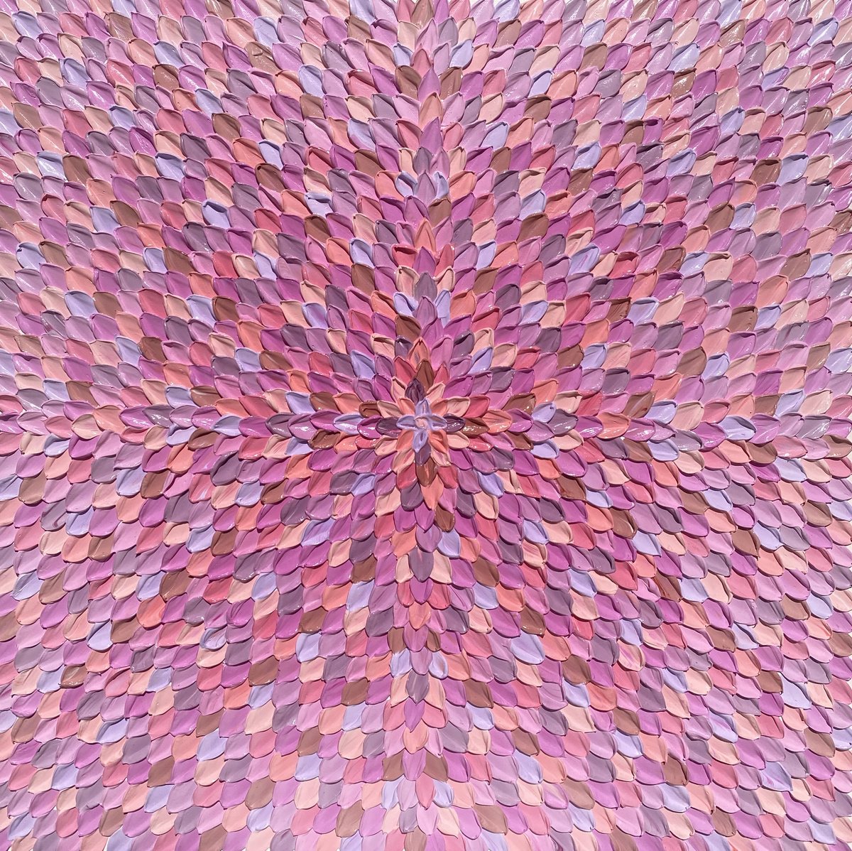 Geometric Abstract Acrylic Painting By Guzaliya Xavier, 26 X 26, Bloom, Original Artwork