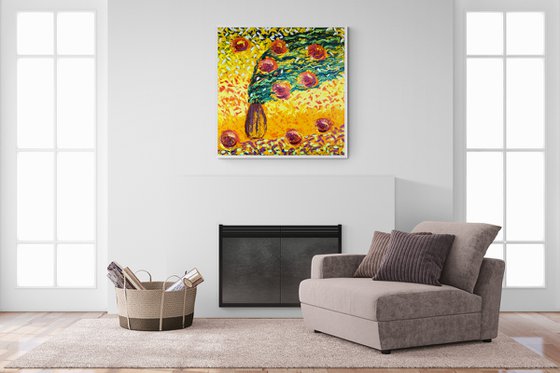 ENERGY OF LOVE sculpture on canvas oil painting