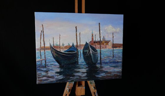 Boats In Venice - Venice painting