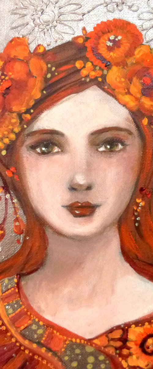 Pensive in autumn 22 x 27 cm. by Loetitia Pillault