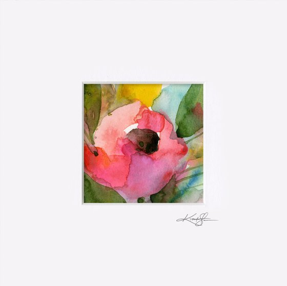 Little Dreams 19 - Small Floral Painting by Kathy Morton Stanion