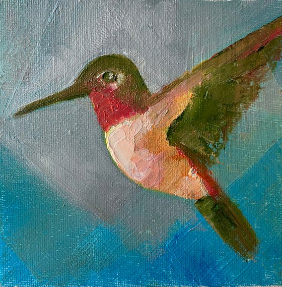 Hummingbird flying moment