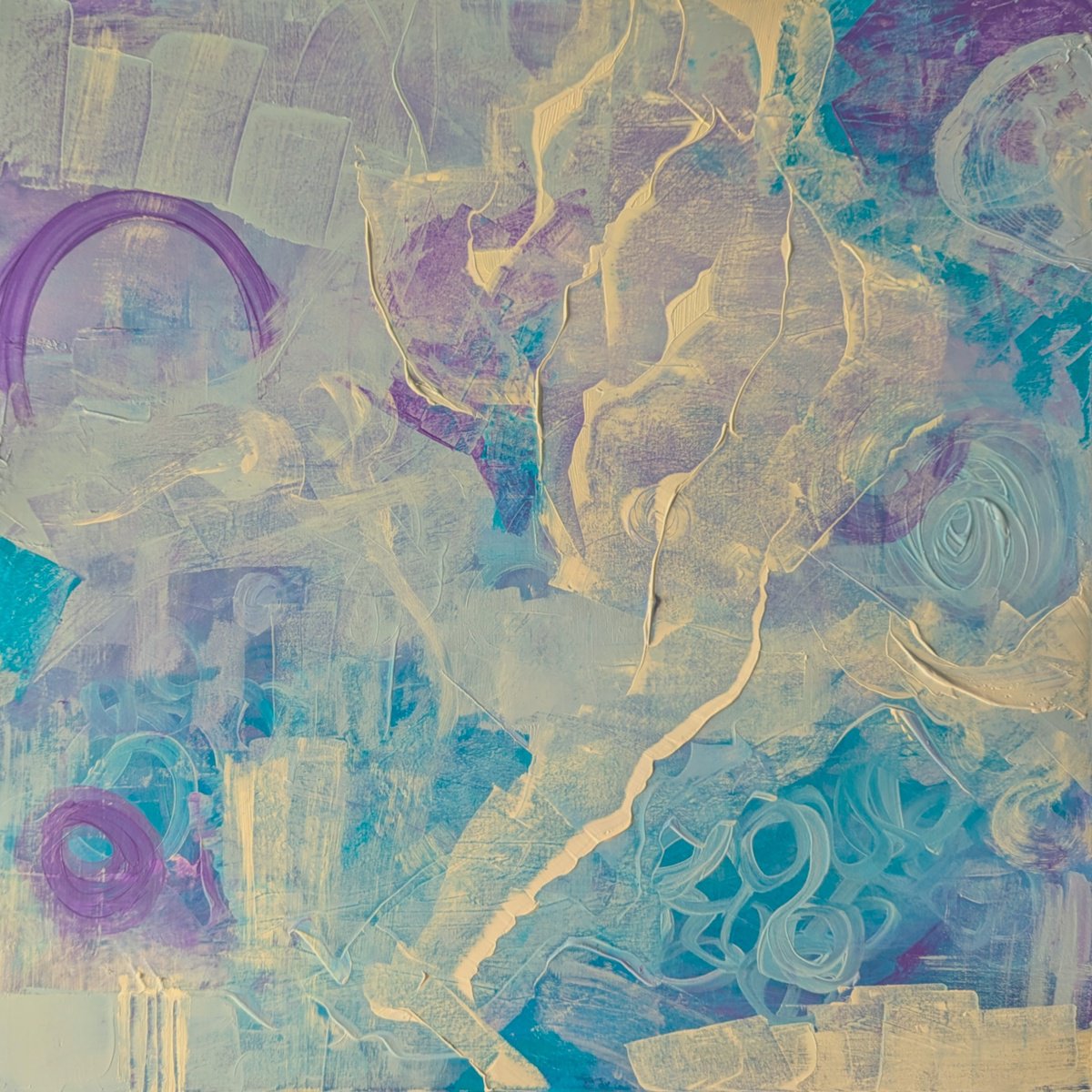 Abstract Acrylic Painting By Lisa Price, 20 X 20", Whimsy, Original Artwork