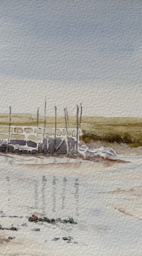 Low Tide at Morston Quay, North Norfolk by Noel Sawyer