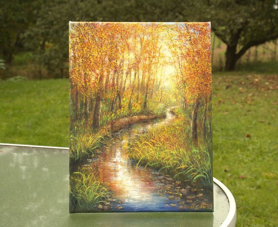 Autumn forest and stream