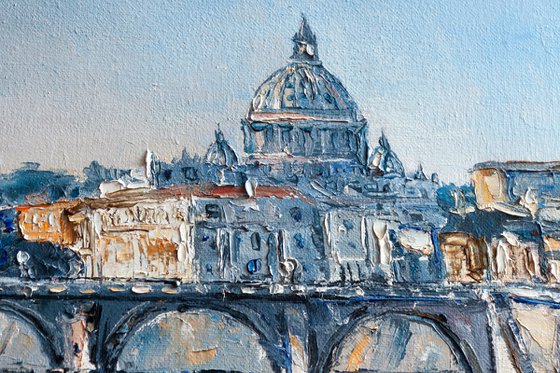 "Rome", city landscape, St. Angelo Bridge, Italy