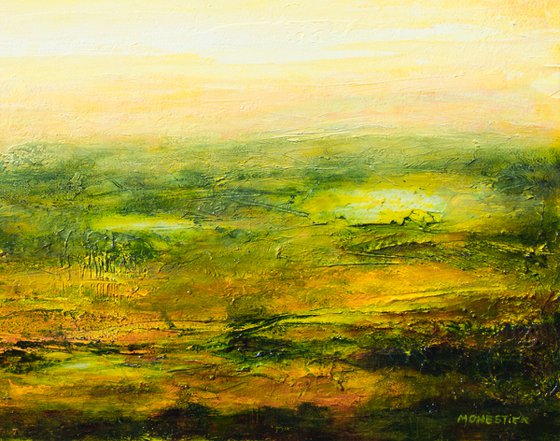 Landscape with yellow sky