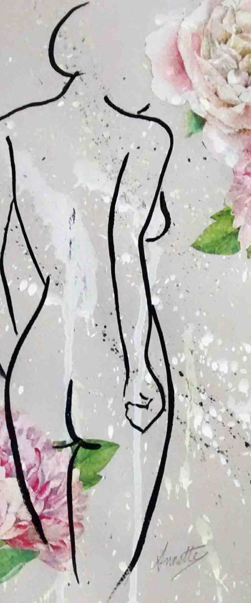 Nude and Roses 1 by Annette Martin