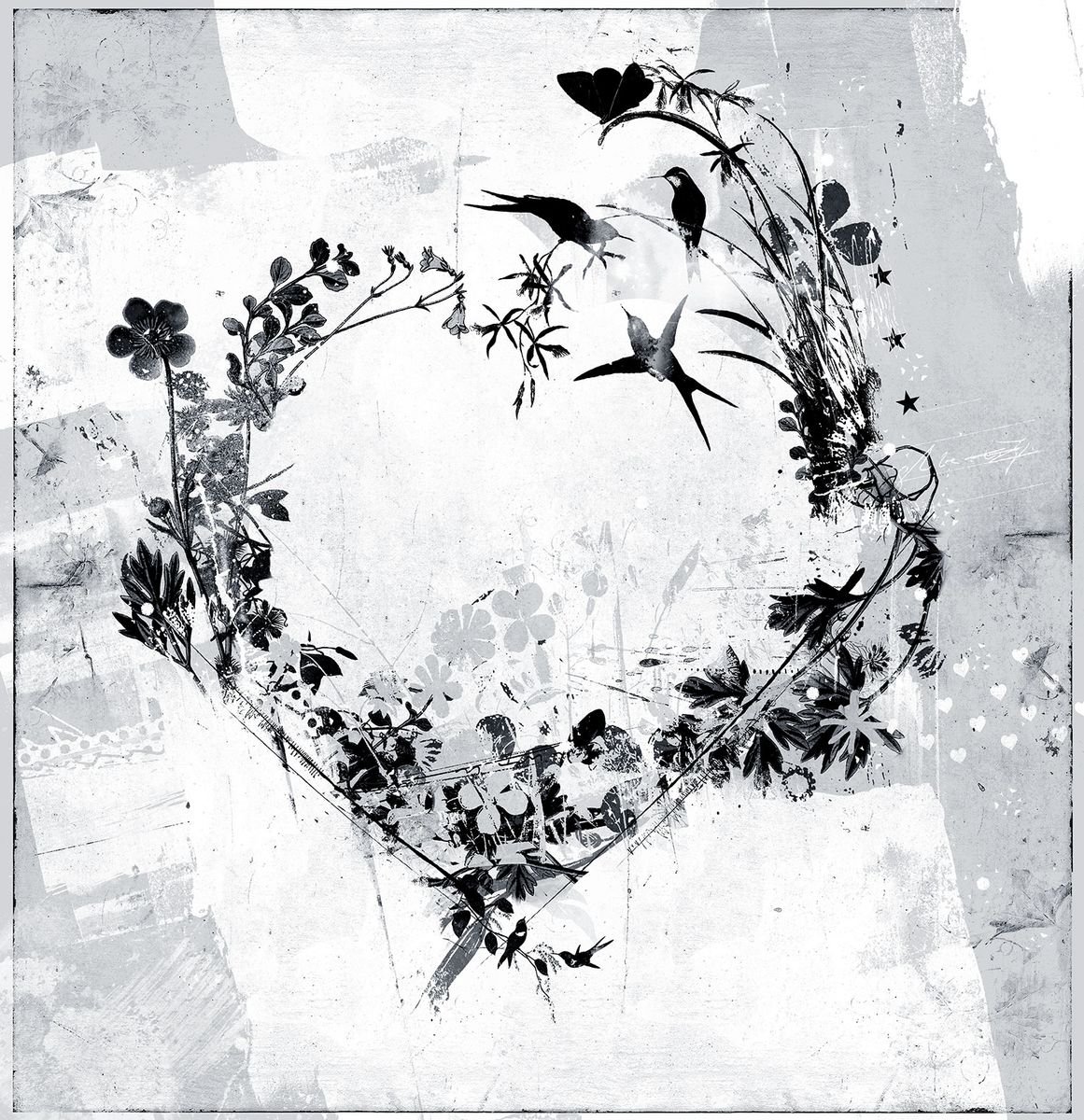 Animal Painting By Teis Albers, 39 X 39", Floralheart, Original Artwork