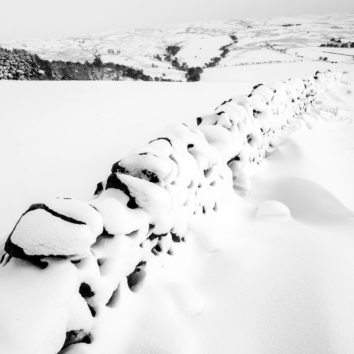 Winter Wall  Upper Hulme - Peak District National Park by Stephen Hodgetts Photography