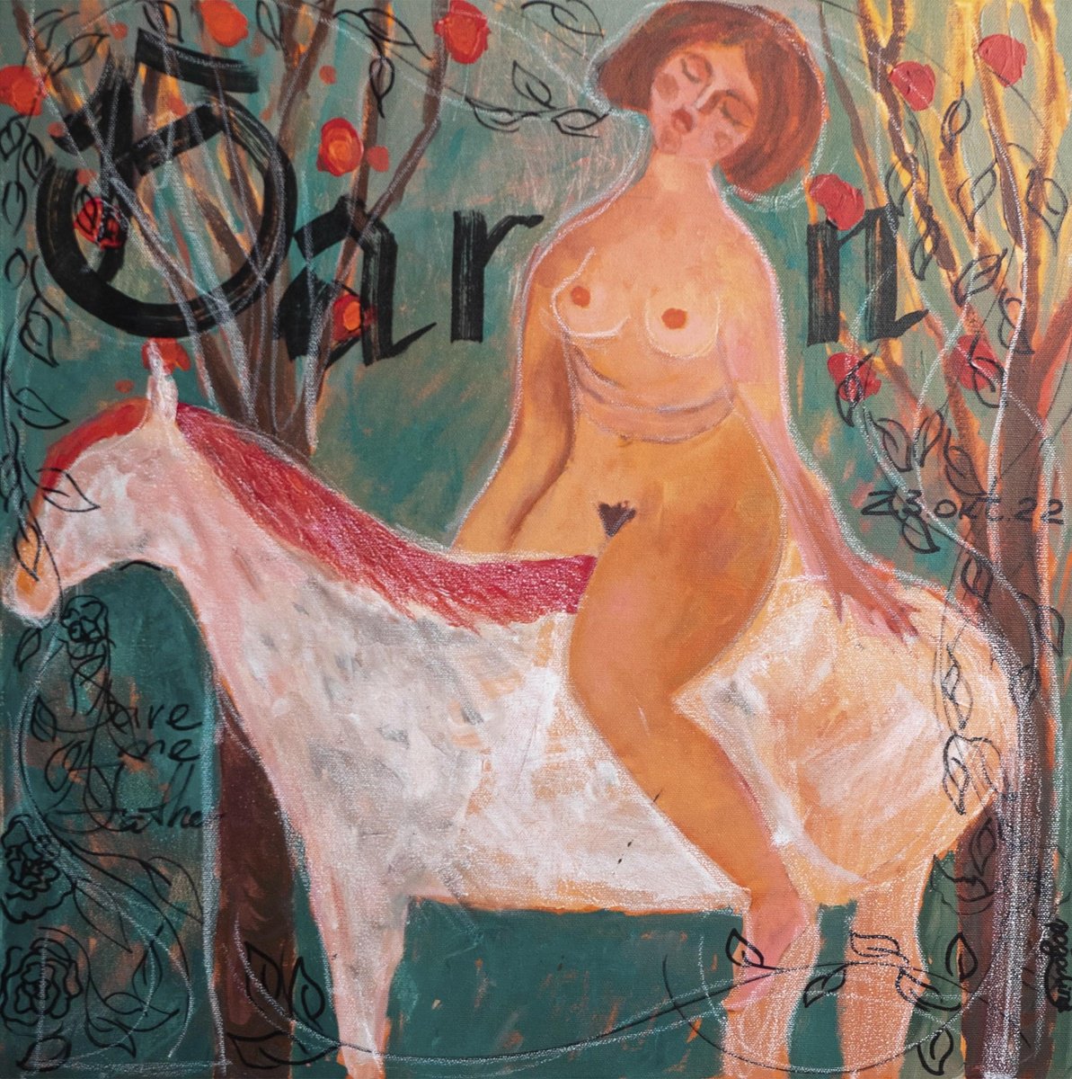 Impressionistic Portrait Oil Painting By Dasha Pogodina, 20 X 20, Ecstasy Of Saint Teresa, Original Artwork