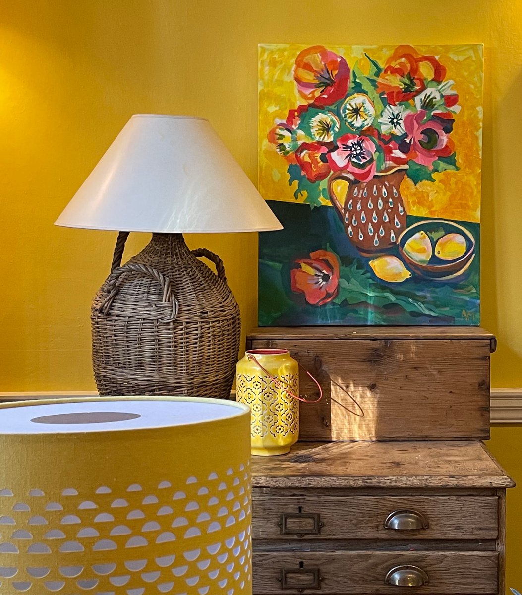 Still life with paper flowers by Annie Meier