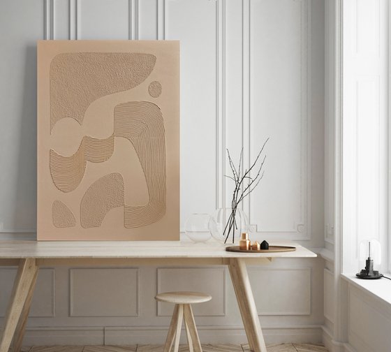 "Brownish bay" High textured abstract art