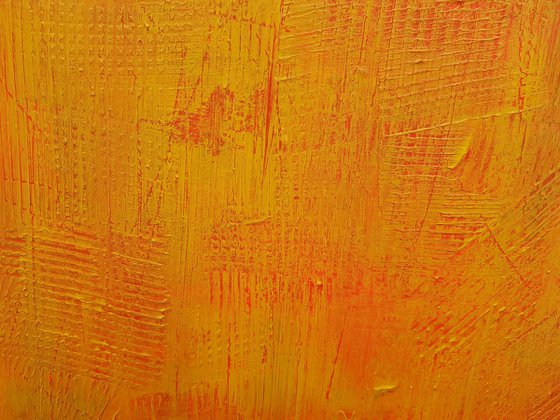 Solar storm -  orange abstract painting