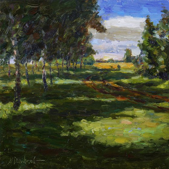 June Warmth - sunny summer landscape painting