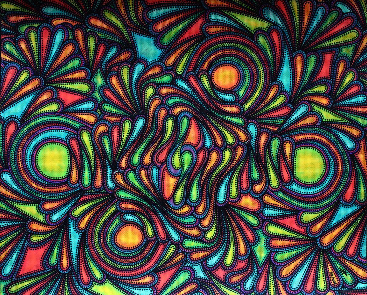 Abstract Painting By Jonathan Pradillon, 17 X 13, Material, Original Artwork