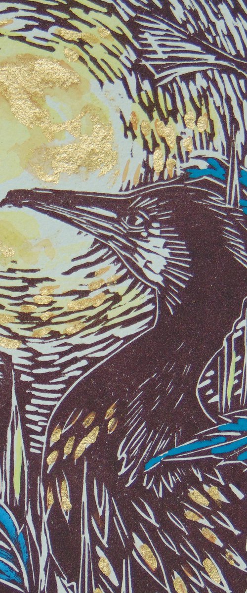 Cormorant linocut, A3 by Kirsten Schmidt