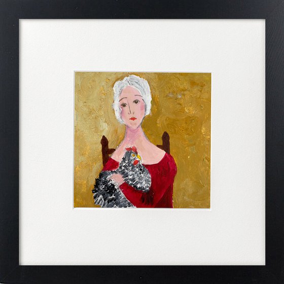 Woman Maran chicken framed