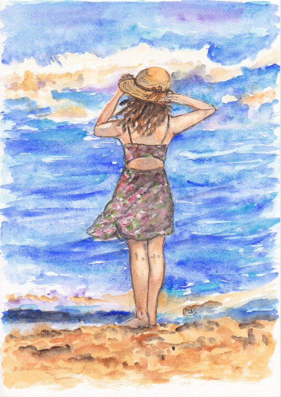 Girl looking at the sea