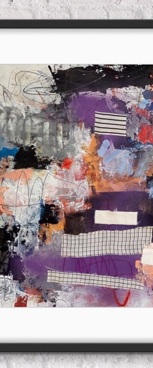 Blow Back #1 - Bold Abstract Expressionism Collage by Kat Crosby