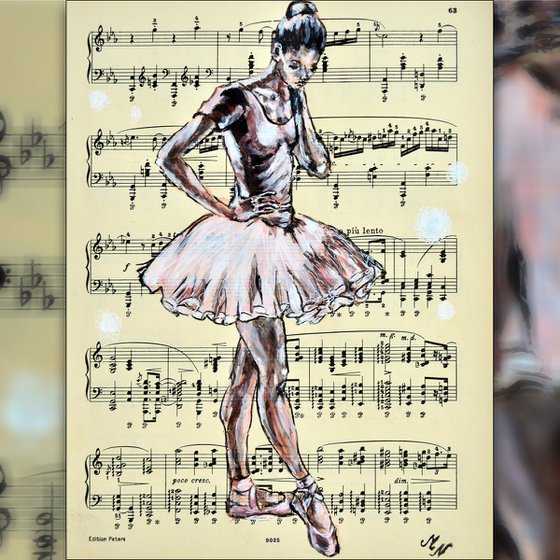 Ballerina XXV - Vintage Music Page, GIFT idea