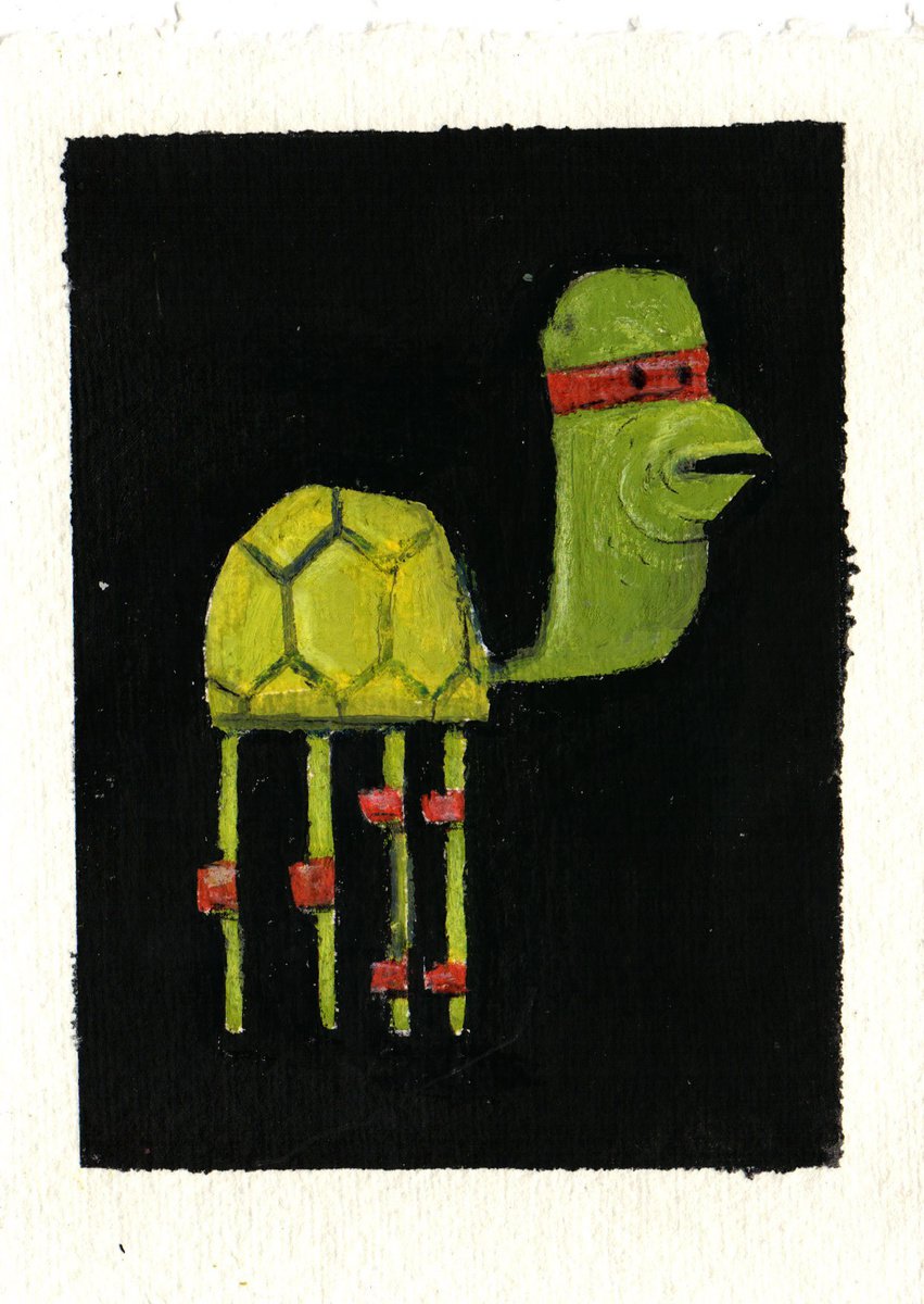 Adolescent Monsterous Turtle 1/4 - turtle sporting red rags by Mat JS Moore