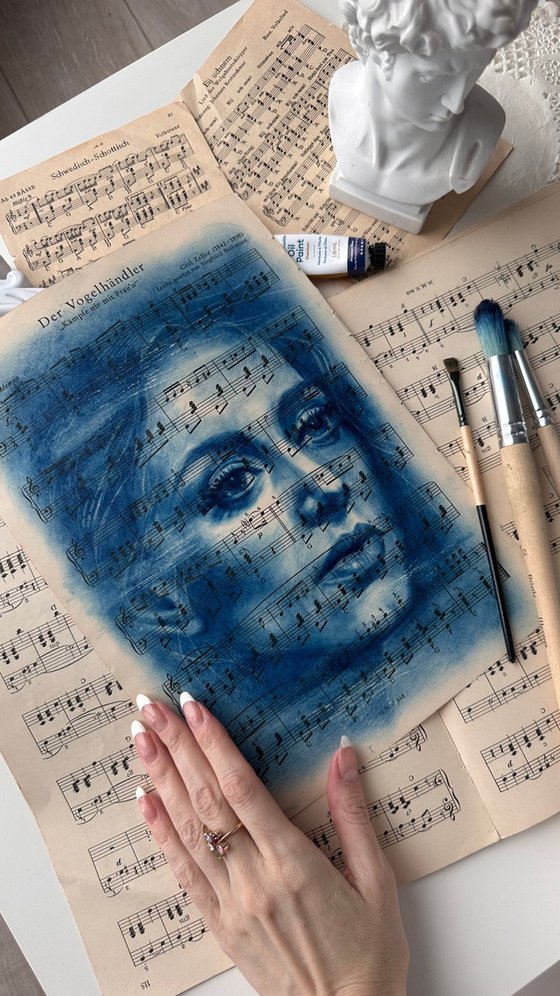 Muse №5 -Blue Female Portrait